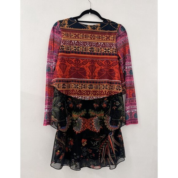 Desigual Layered Long sleeve Mini Dress Size Small - Picture 7 of 7